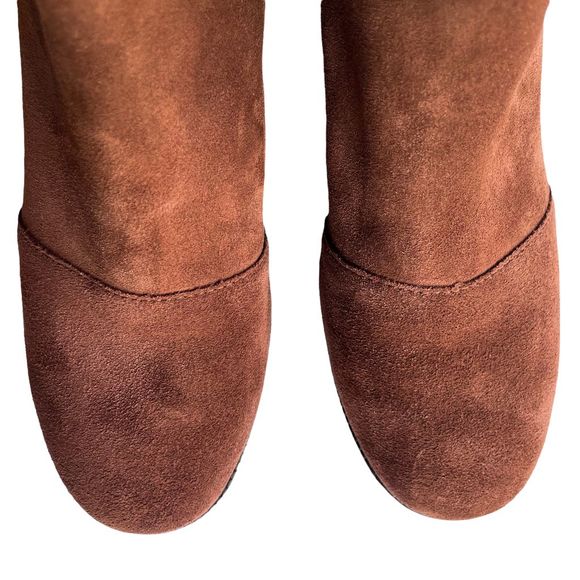 Sorel Cate Suede Cut Out Heeled Booties Burro Brown - Picture 12 of 17